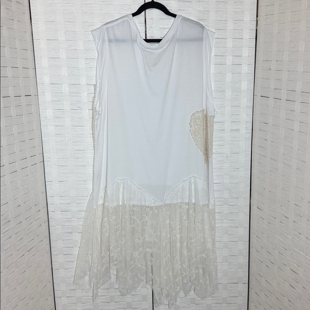 Free People x Tricia Fix White Heart Maxi Tee Size Large - Picture 10 of 15